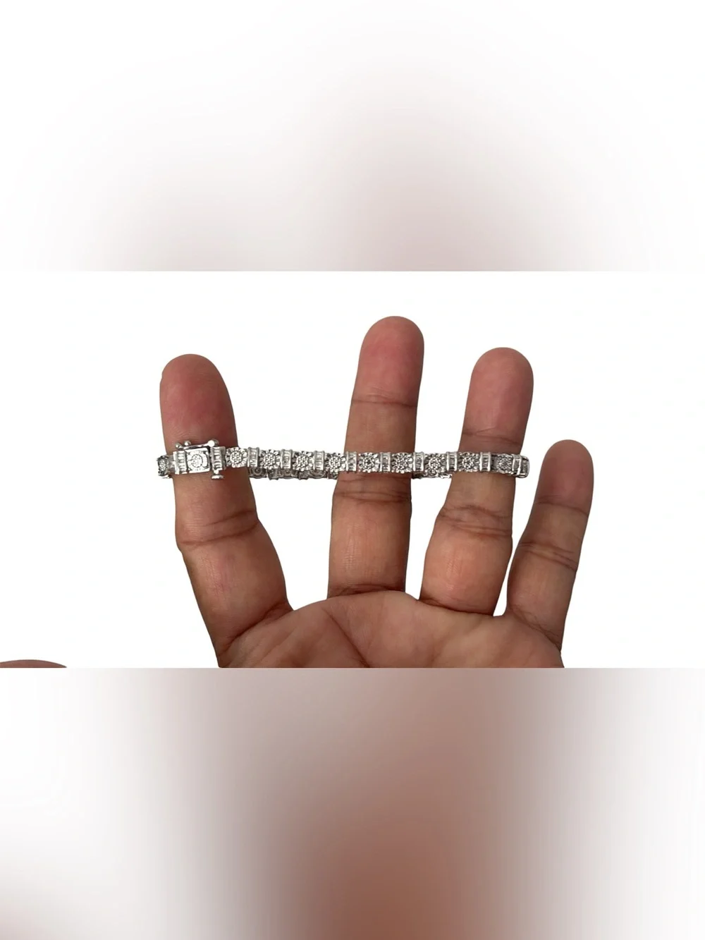 Sterling Silver and Diamond Tennis Bracelet